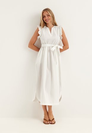 SELECTED - Slfblair-ida Regular Sl Long Dress - Bright White
