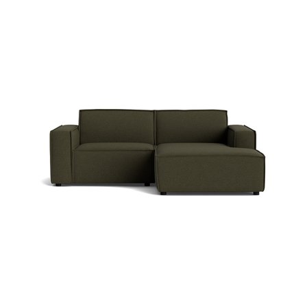 Lyon Lille Chaiselong Sofa, Højrevendt - Kompakt Loop Grøn - 225x160x80cm - Pladsbesparende Sofa til Små Stuer & Lejligheder - Komfortabelt Design