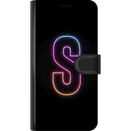 Kompatibel Tegnebogsetui til Nothing Nothing Phone (3a) Pro Neonbogstav S i lyserød og blå toner mod en mørk baggrund, stilfuld bogstavkunst med re