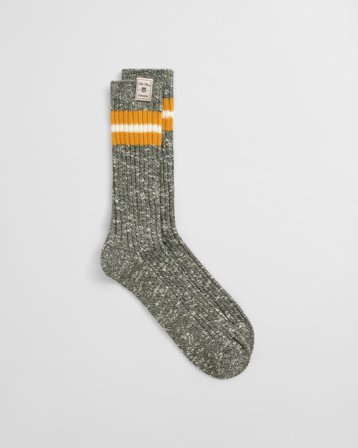 GANT Herren Gestreifte Melange Socken (40-42) Grün