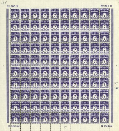 Danmark - AFA 184 - Postfrisk helark