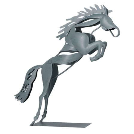 Metal Hest Statue Unikt 3D Design Jern Dekorativ Løbende Hest Statue til Skrivebordsdekoration