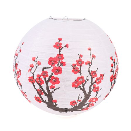 35 cm Plum Blossom Runt Papper Lykta Lampskärm Oriental Styl