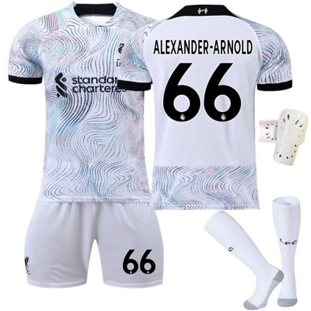 Liverpool Away All White Football paitasetti set 66 ja sukat - Perfet