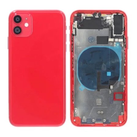 iPhone 11 Baksida med Komplett Ram Premium - Röd