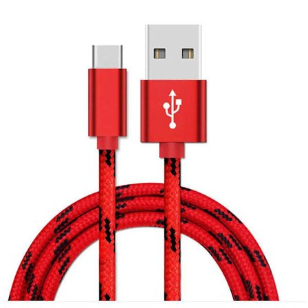 3M Type C USB-lader Hurtigladekabel kompatibel med Samsung Galaxy S21 S22 S23 Rød