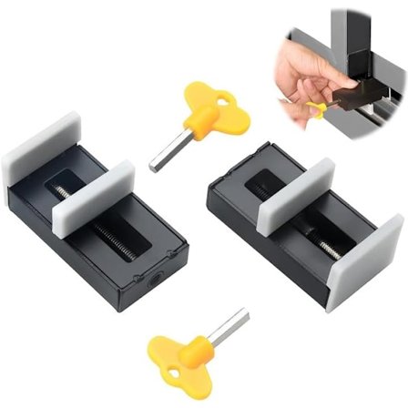 Pieces Skyvelås Skyvedørslås Med Nøkkel Skyvedør Vinduslås Rustfritt Stål Justerbar
