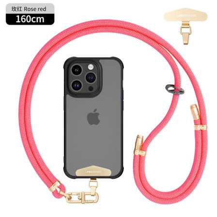 Anti-tyveri mobilholder til mobiltelefon, clips i rustfrit stål og justerbare spænder, rosarød