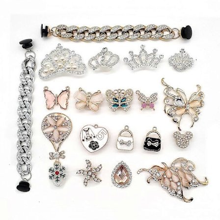 Bling Smykker Sko Emalje Diamant Sko Dekoration med Kæder 20 stk