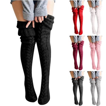 Women Casual Soft Cotton Long Socks Solid Print Thicker High Floor Socks Over Knee Carpet Socks Warm for Autumn Winter Medias