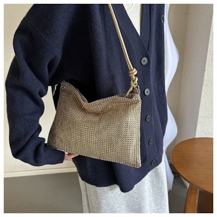 Dam Flickor Diamanter Axelväskor Tygväskor Messenger Bag Bröllopsfest Handväska