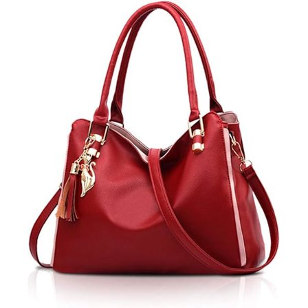 Hobo-tasker og skuldertasker til damer, modehåndtasker, stor mulepose, dame skuldertaske, vinrød