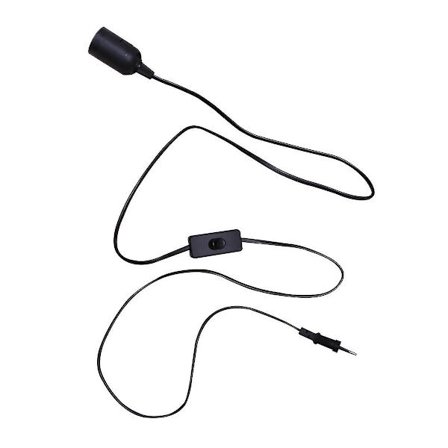 1 stk. lampefatning E27 plast lampefod ledning pendel ophæng med knapkontakt til kontor indendørs