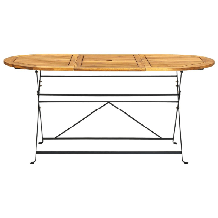 Vidaxl Trädgårdsbord 160x85x74 Cm Massivt Akaciaträ Oval Brun