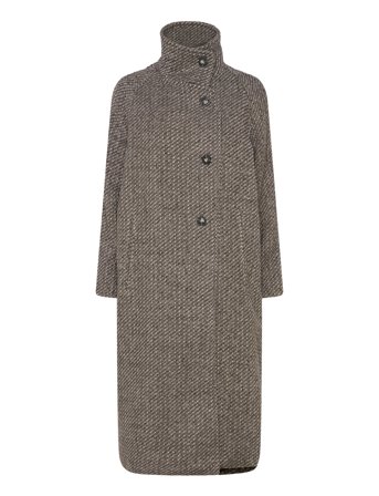 Fawnsz Long Coat Outerwear Uldfrakke Frakke Grey Saint Tropez