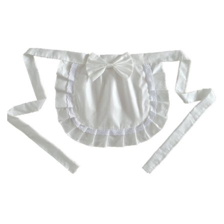 Retro Forklæder Taljeforklæde Til Piger Tætsiddende Kostume Hvid Bomuld Halvforklæde Fest Hot