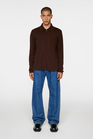 J.Lindeberg - Kaleb Merino Zip Cardigan - Fashion - Brown - Men - S