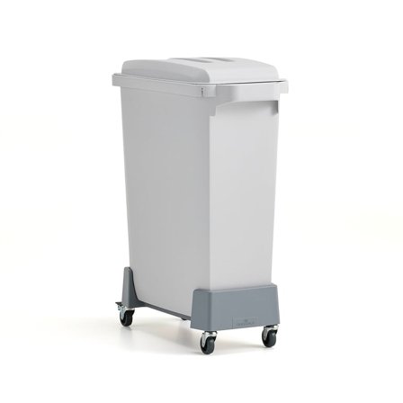 Zestaw do segregacji OLIVER, pojemnik 1x60 L + szara pokrywa + wózek