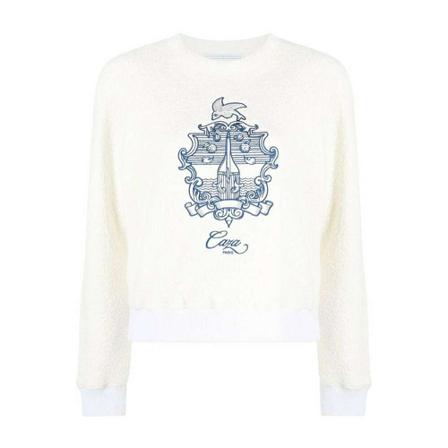Casablanca, Round-neck Knitwear Wit, Dames, Maat:S
