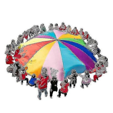 Sportsspil 2m/3m/4m/5m/6m Diameter Udendørs Regnbue Paraply Faldskærm Legetøj Hoppe-sæk Ballute Lege Måtte Legetøj Børne Gave[HK]