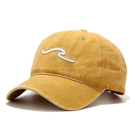 Ny baseballcaps med havbølger i vasket bomull, justerbar, fasjonabel pappahatt