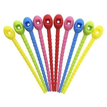 10-pack Silikon Twist Ties Matpåseklämmor Hem Kök Försegling Ties Förvaringsorganisatör Tillbehör Beijiyi (flera färger)