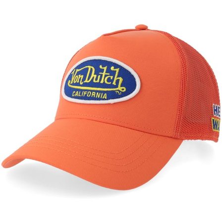 Von Dutch - Orange trucker Keps - Oval Patch Heat Wave Orange A-Frame Trucker @ Hatstore