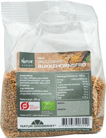 3 for 2 - Natur Drogeriet Bukkehornsfrø Ø 250 g, Helse & Madvarer, Krydderier, Øvrigt