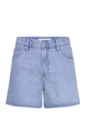 Mango | High-Waisted Straight-Fit Denim Shorts | 34