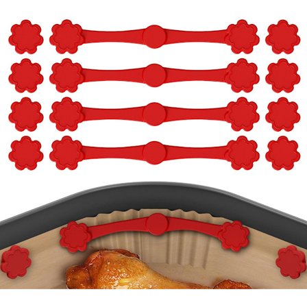 ING Silikon Magnetklemmer Sett med 12 Stykker Universalt Airfryer Tilbehør for å Holde Bakepapir Engangs og Trygt Kjøkkenmagnet