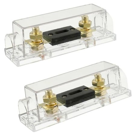 {xjxj}2 stk. 100A transparent hus ANL sikringsholder og 2 stk. 100A 32V DC ANL sikring egnet til lyd