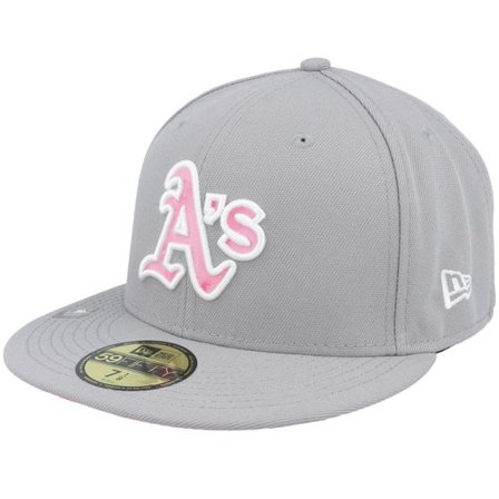 New Era - MLB Grå fitted Keps - Oakland Athletics MLB22 Mothers Day 59FIFTY Grey Fitted @ Hatstore