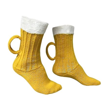 Roliga stickade ölmuggsstrumpor med handgjort handtag Nyhet Present