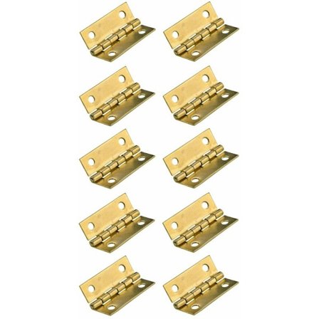 10 stk. Guld Messing Fladehængsler 18mm x 30mm Stål Skabsdørs Kop, ZQKLA