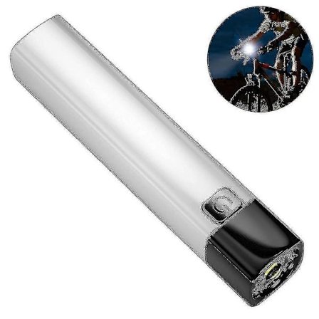 Mini Ficklampa, USB Uppladdningsbar Ficklampa, Power Bank Ficklampa Vit