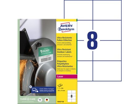 AVERY Etikett stretch 74x105mm 400/fp - Lyreco - Emballage och lagerutrustning - Etiketter och godsmärkning - Vattenfasta etiketter
