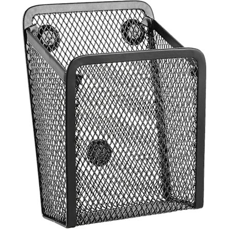 Magnetisk penholder, pennekurv i mesh i rustfrit stål, organizer til skriveredskaber i metal
