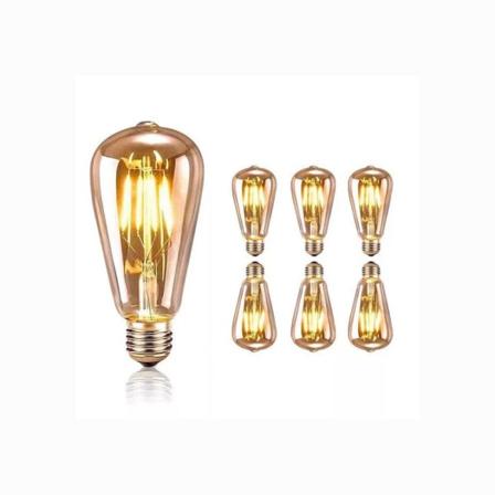 CDQ Vintage glødelampe E27, LED-pære varm hvit 4 W ideell for