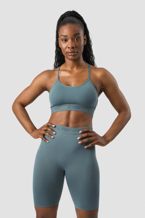 ICANIWILL - Define Seamless Logo Strappy Sports Bra Jungle Green - Sports-BH - Damer - Træningstøj fra ICIW