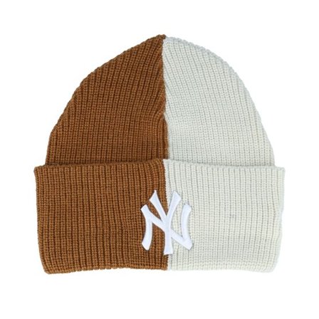 New Era - MLB Brun cuff Beanie - New York Yankees Two Tone Wide Beanie Ney Brown/Stone Cuff @ Hatstore