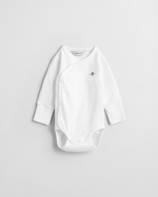 GANT - Body med logo til baby, unisex white