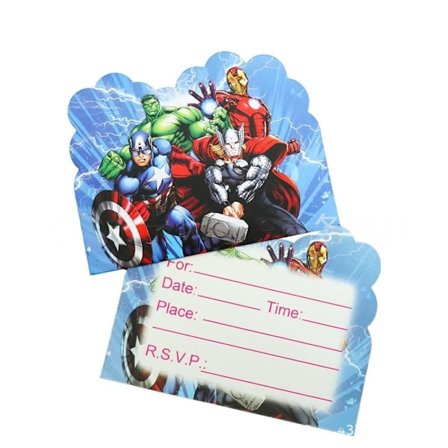 10 st Superhjälte Avengers Inbjudningskort Kalas Tillbehör Födelsedagsdekorationer