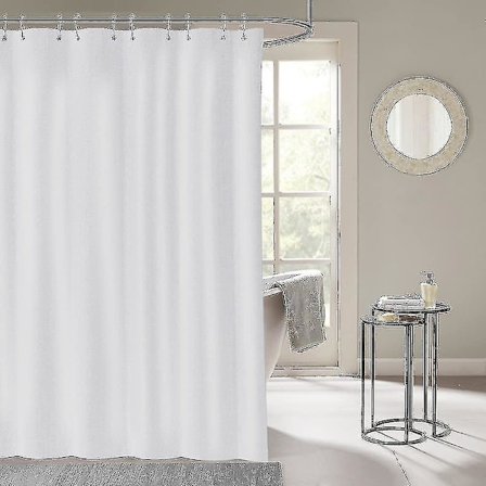 Bruseforhæng 240 X 200 Cm, Mugbestandigt, Vandtæt, Vaskbart, Antibakterielt, Hvidt, Polyester Bruseforhæng Med Bruseforhængsringe