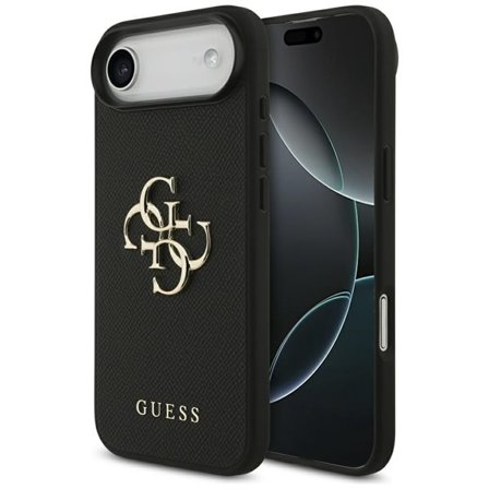 Guess Grained Big 4G & Classic Logo etui for iPhone Air - svart