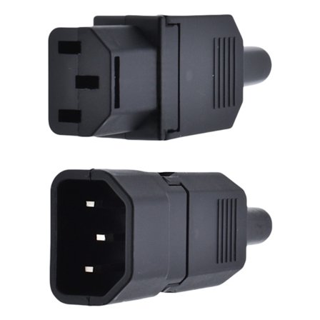 2 stk. 3-bens terminaler hurtigforbindere 250V 10A IEC320 C13 elektriske adapterstik