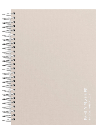 Burde Kalender 2026 Life Organizer A5 Family Kalendrar Beige 21,6x17,5x2,6
