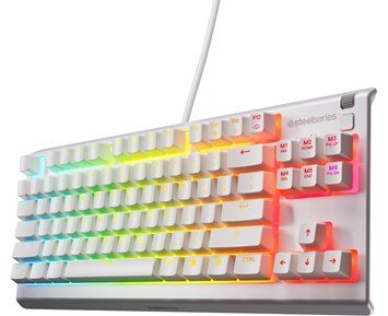 SteelSeries-Apex 3 TKL White ND-Lydløst gamingtastatur som tåler søl, støv og action!-Gaming Accessories-Mekaniske tastaturer