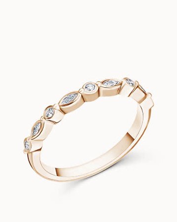 Alliansring Lorin 18K Rose Gull Naturlige diamanter - Forlovelsesringer & Vielsesringer hos Vanbruun