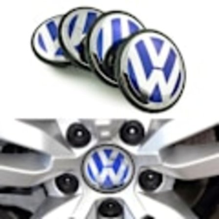 4-Pack - Volkswagen VW Navkapsel/Hjul Emblem - Bil 65mm Blå
