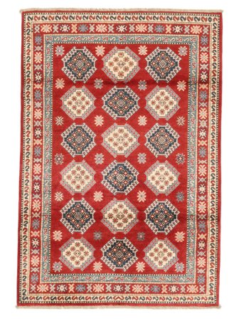 Hand Knotted Kazak Fine Rug 121X178 Wool Dark Red/Brown Small
